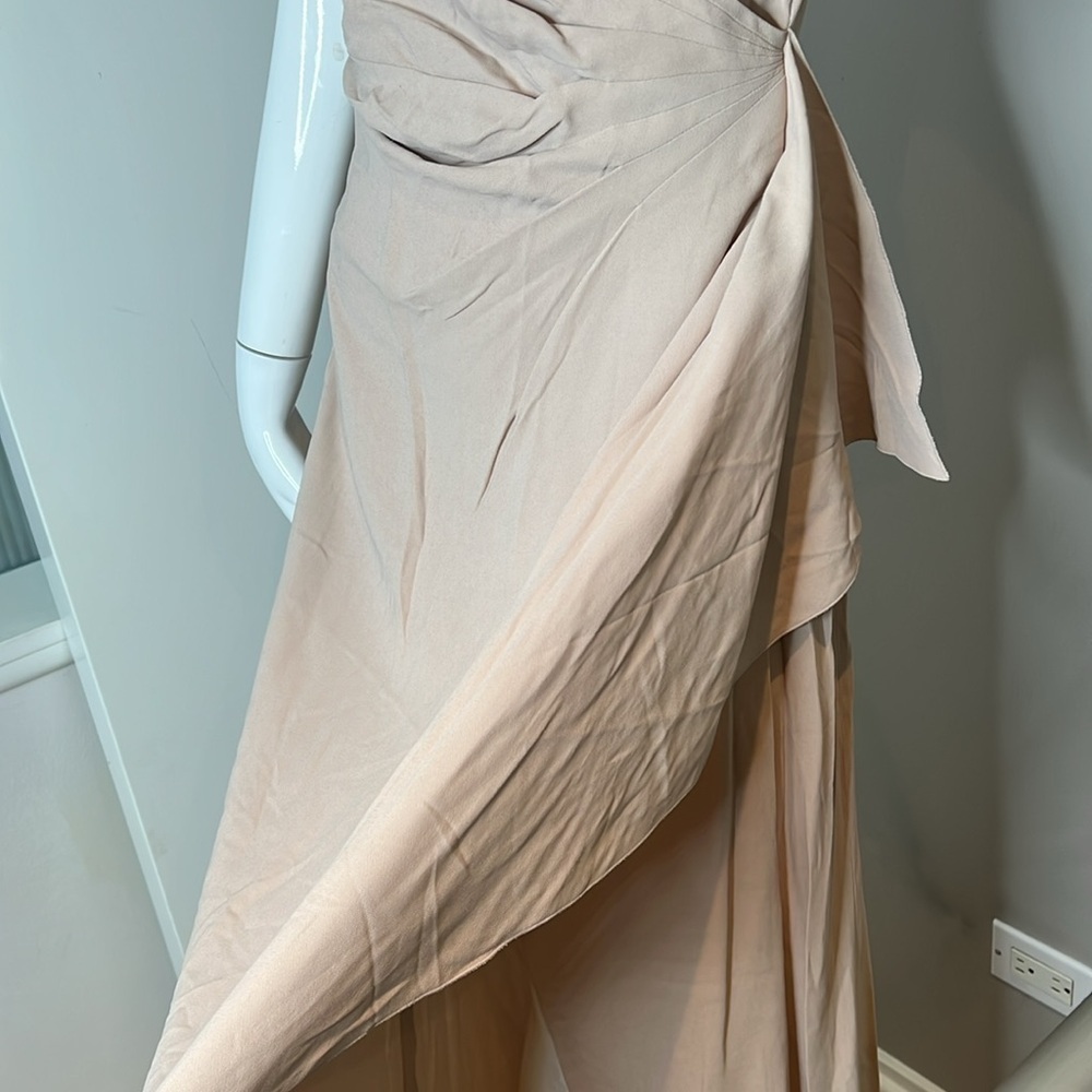 Valentino Sz 6 Silk Crepe Dusty Rose Sleeveless Long Gown - Picture 12 of 14